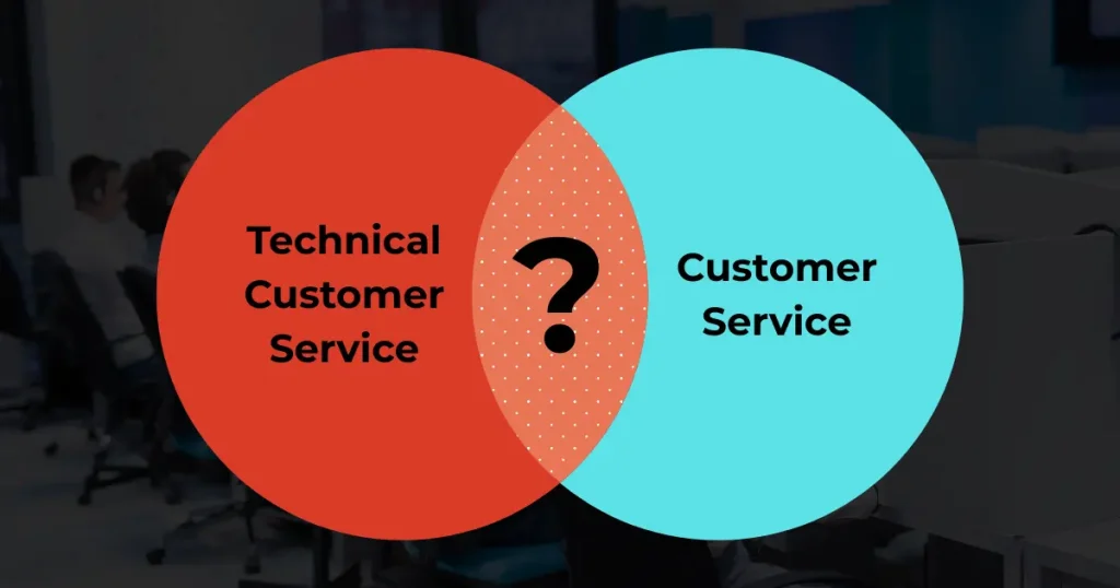 Comparison table: technical customer service vs customer service
