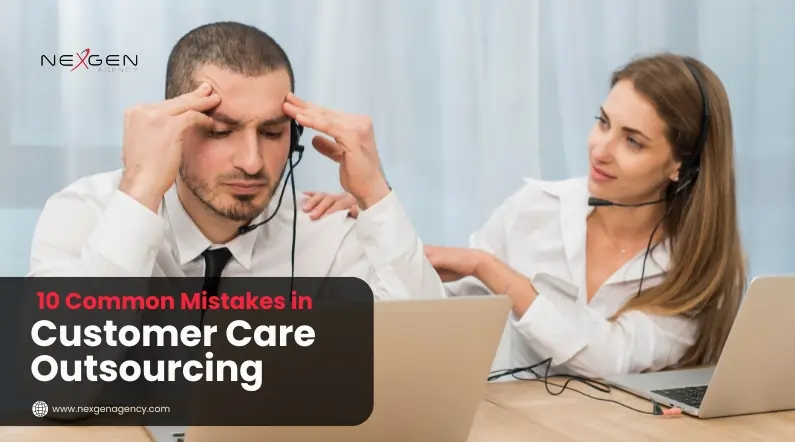Customer care team handling support calls to avoid outsourcing mistakes