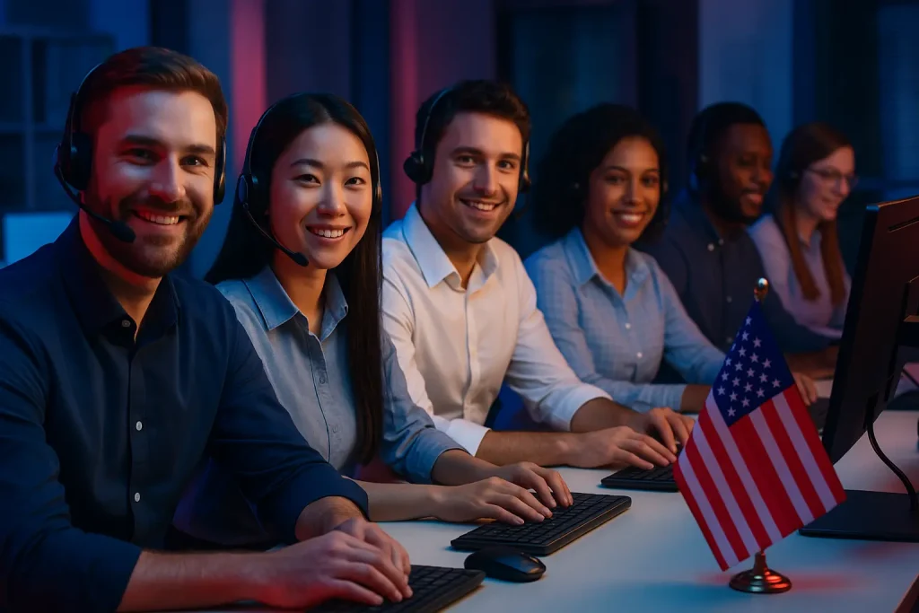 NexGen’s U.S. call center team delivers expert BPO and customer care services NexGen BPO agents working in a U.S.-based call center