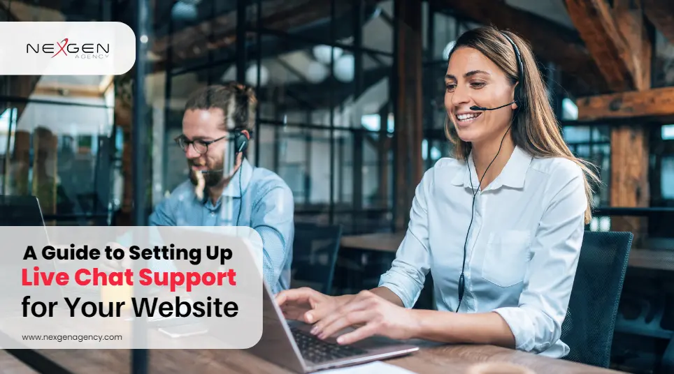 Live chat support setup providing real-time customer assistance on websites